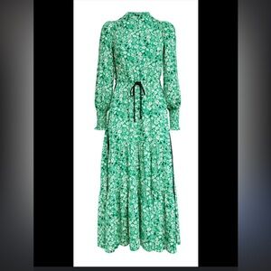 Me + Em Flower silhouette Drawstring Maxi Dress